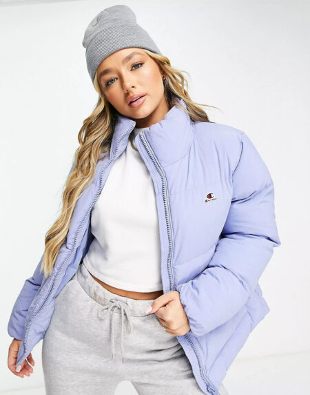 Small Logo Puffer Jacket In Blue